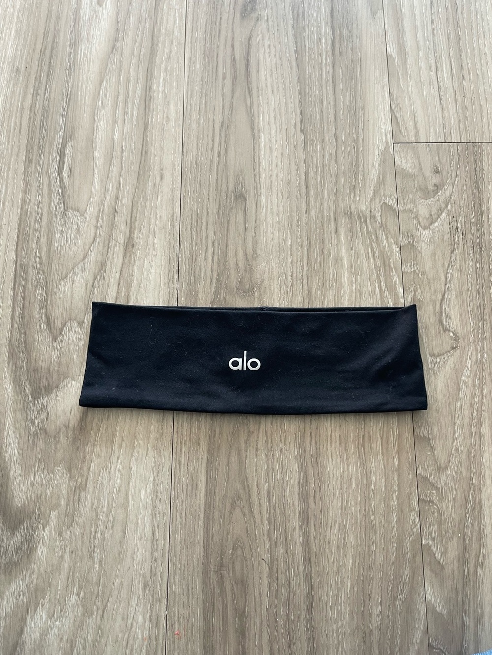 ALO Yoga Black Headband with White Logo